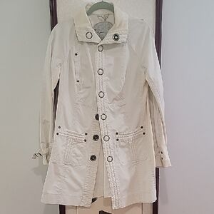 Free People Cream Trench Coat Vintage.